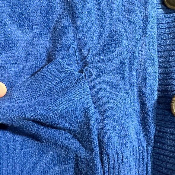JCP JCPenny Sweater Women 2X Blue Cardigan Pockets Cotton Cashmere Blend Solid - Picture 7 of 11